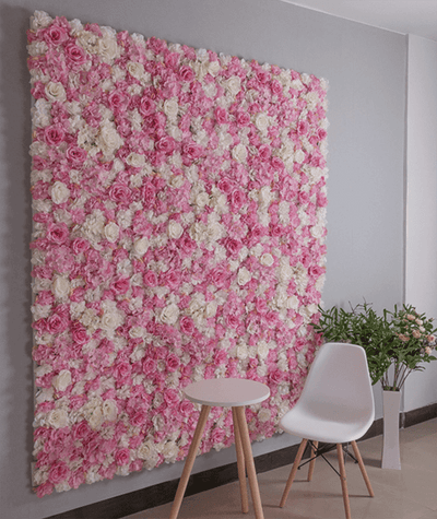 Mur de Fleurs Rose et Blanche