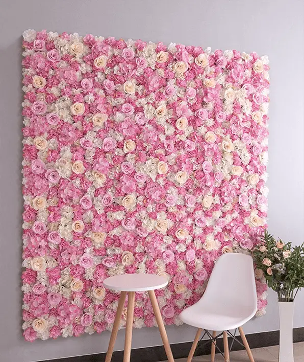 Mur de Fleurs   Composition de Roses Rose