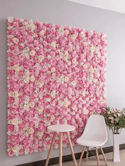 Mur de Fleurs Composition de Roses Rose