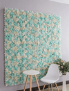 Mur de Fleurs Blanc et Vert Opaline