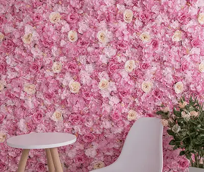 Mur de Fleurs Rosée Matinale
