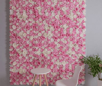 Mur de Fleurs Rose et Blanche