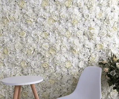 Mur de Fleurs Blanc Crème