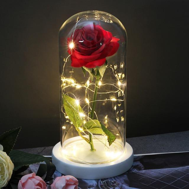 rose eternelle lumineuse rouge passion