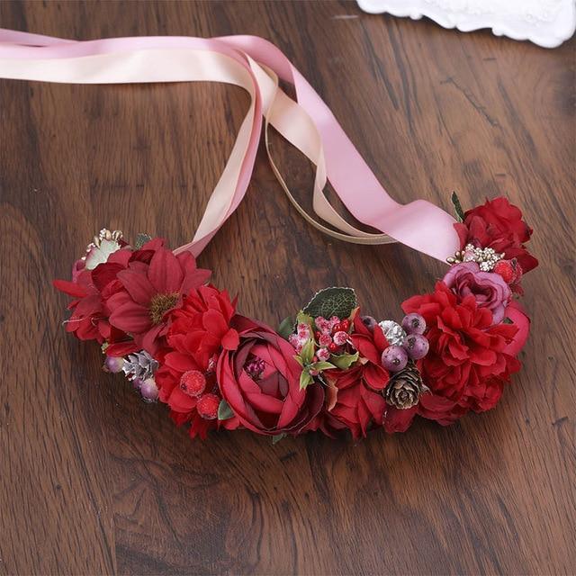 Couronne De Fleurs Rose Rouge